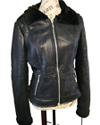 FACINELLI  black faux leather jacket- size  L