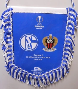 Schalke Wimpel Banner UEFA Europa League 2016 gegen OGC Nizza Zustand Neu FP62 - Bild 1 von 2