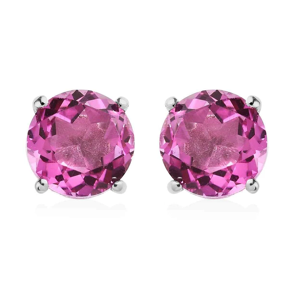 STUNNINGLY BEAUTIFUL!! 4.50ctw Radiant Orchid Quartz Studs Platinum Plated - Image 1 of 4