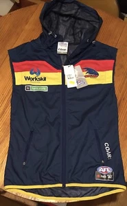 AFL Adelaide Crows Sleeveless Jacket/Vest Zip Up Hoodie On Field Gear 2XS - BNWT - Picture 1 of 3