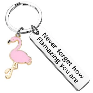 Motivational Flamingo Keychain Never Forget How Flamazing You are ,Flamingo G... - Picture 1 of 7