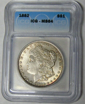 ICG MS64 1882 Morgan Silver Dollar Philadelphia Mint #6080291501 - Image 1 of 2