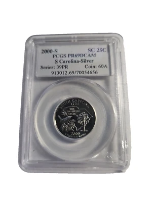 PCGS PR69DCAM 2000-S South Carolina Quarter 25c SILVER - Image 1 of 2