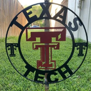 24" TEXAS TECH CUSTOM VINTAGE METAL SIGN CRAFT WESTERN HOME DECOR TEAM CRAFT - Picture 1 of 1