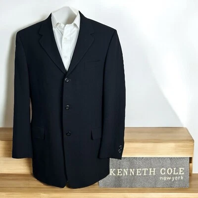 Blazer Abrigo Deportivo Kenneth Cole New York Hecho en EE. UU. Para Hombre 42L Negro Texturizado Foto 1 de 4