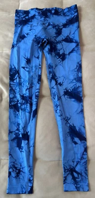 Leggings al tobillo de tiro medio azules tie dye sin marca para mujer talla L Foto 1 de 4