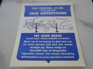 1949 Reproduction Cadillac Jack Instruction Card - Picture 1 of 1