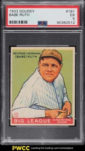1933 Goudey Babe Ruth #181 PSA 5 EX