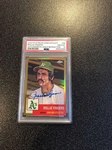 Rollie Fingers 2022 Topps Chrome Platinum Gold Refractor Auto 24/50 PSA 10 - Picture 1 of 2