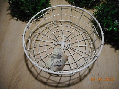 Deko Draht Korb Weiß  : 24,5x8x19 cm Metallkorb Drahtkorb Aufbewahrungskorb - Bild 1 von 3