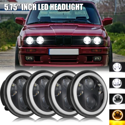 Combo de luces giratorias de faros LED 4x 5-3/4 5,75" para BMW 325i 528i 535i E30 Foto 1 de 4