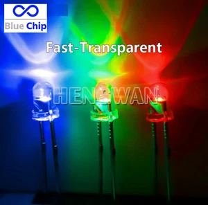 50pcs 5mm Fast / Slow RGB Flash Red Green Blue Rainbow Multi Color Flashing LED - Picture 1 of 7