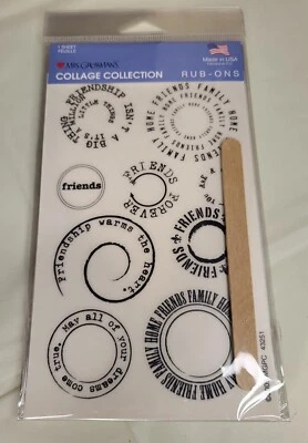 Colección Collage Mrs. Grossman Rub-Ons "Medallones de Amistad" 4 Hojas Foto 1 de 2