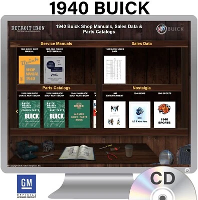 Buick Shop 1940 manuales, libros de piezas y datos de ventas en CD Foto 1 de 2