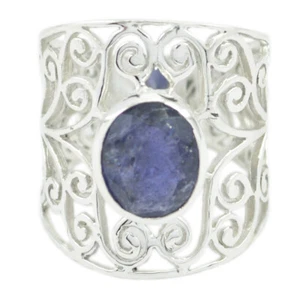Iolite 92.5 Sterling Silver Ring Homespun Jewelry For Teacher's Day Gift US - Picture 1 of 2