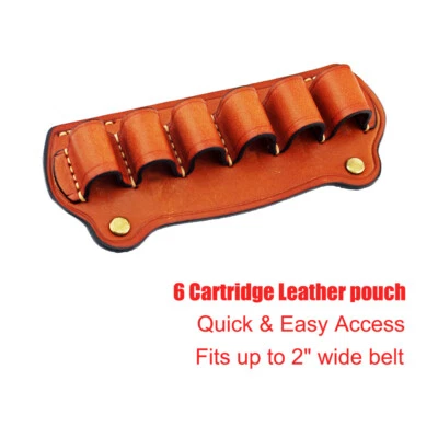 Hunting Magazine Pouch Leather Bandolier 12 Gauge Ammo Bag Shotgun Shell Holder  - Image 1 of 4
