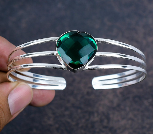 CHROME HEARTS Bracciale in argento sterling 925 fatto a mano con pietre preziose diopside cromate gioielli