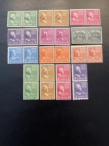 US Stamps Collection Scott #839-851 Mint Not Hinged OG Line Pairs- Scv $140 - Picture 1 of 2