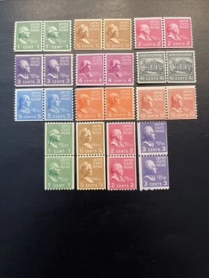 US Stamps Collection Scott #839-851 Mint Not Hinged OG Line Pairs- Scv $140 - Image 1 of 2