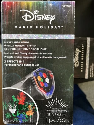 NEW Disney Magic Holiday Mickey Mouse Fantastic Flurry LED Projection Spotlight - Image 1 of 3