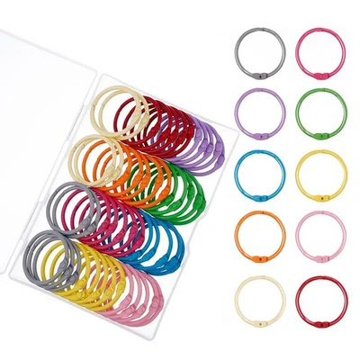 50PCS Metallic Loose Leaf Binder Rings 1 1/5 Inch  Book Rings, Metal Steel 4099 - Image 1 of 4