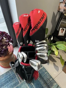 Full Left Handed Golf Bag Driver 10.5, 3 Wood, Rescue Hybrid, Irons 4-SW Regflex - Picture 1 of 22