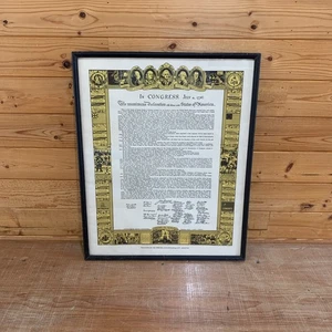 Vintage 1964 Sertoma Club Unabhängigkeitserklärung gerahmt 20-3/4” x 16-3/4” - Bild 1 von 13