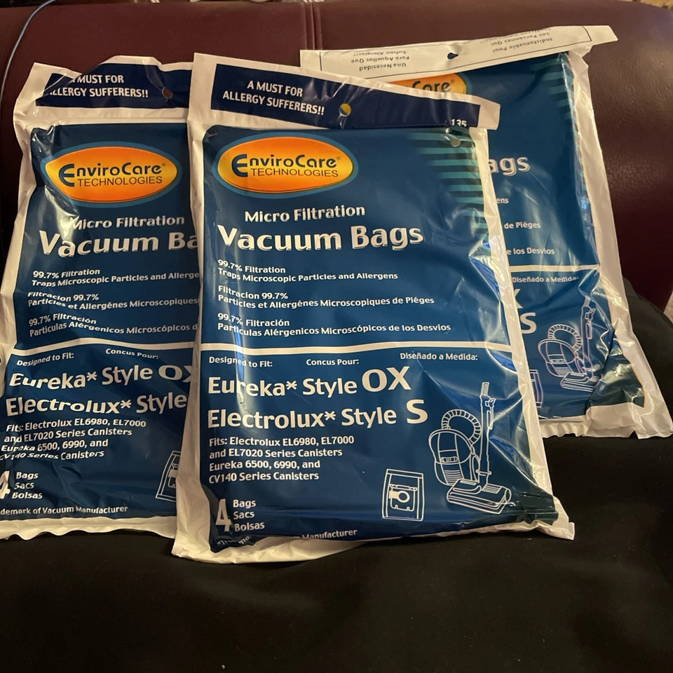 Electrolux Style S Eureka OX Harmony Canister Envirocare 12 Vacuum Bags # 135-9  - Image 1 of 4