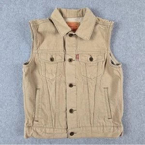 Levi's Denim Vest Youth Medium (10-12 years) Tan Sleeveless - Picture 1 of 14