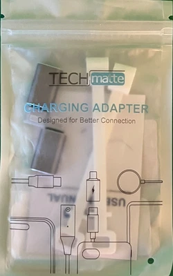 (2 Pack)  TechMatte USB C Adapter,27W PD Fast Charging iPhone 14/13/12 - Image 1 of 2