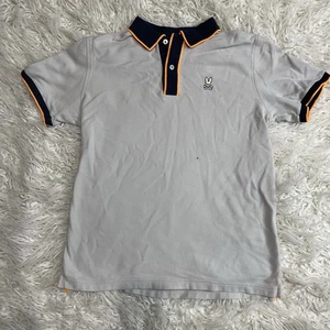 Psycho Bunny Beige Polo Black And Orange Color Size 4 - Picture 1 of 4