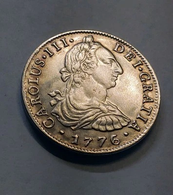 1776**Great Hispanic Old Novelty-Suovenir coin H8R. Carlos III Silver Plated. - Image 1 of 4
