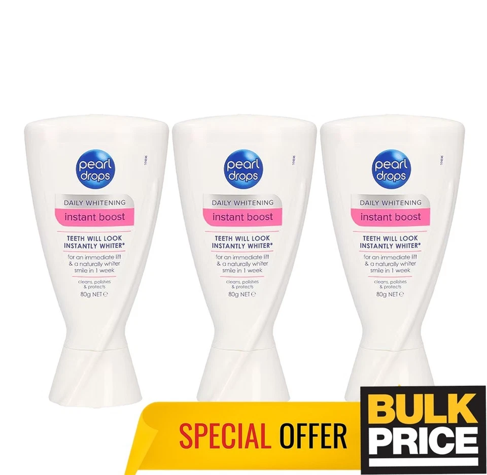 Pearl Drops Instant Boost Toothpaste 4D Whitening Stain & Plaque Removal 3-Pack - Image 1 of 4