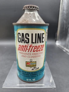 NOS Early Kmart Gas Line Antifreeze Cone Top Can 12oz New Crown Vintage Early - Bild 1 von 6