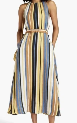 SANDRO Taila Striped Midi Sleevless dress Size FR38 US6 - Image 1 of 4