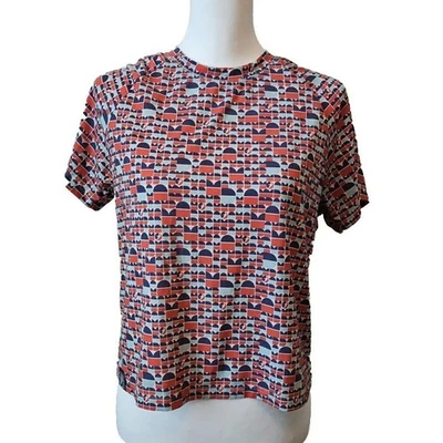 Oiselle Short Sleeve Top Multicolor Lightweight Athletic Crew Neck Shirt Size SM - Image 1 of 4