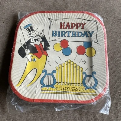 Vintage 1956 Happy Birthday Paper Dessert plates Purity  8 Pack circus Theme - Image 1 of 3
