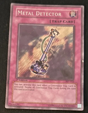 1996 Yu-Gi-Oh! 1st Edition Metal Detector Amulet Trap Card #PSV022 GD Scratched - Image 1 of 2
