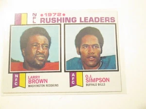 1973 Topps Football Rushing Leaders Oj Simpson/Larry Brown Nrmt - Picture 1 of 1