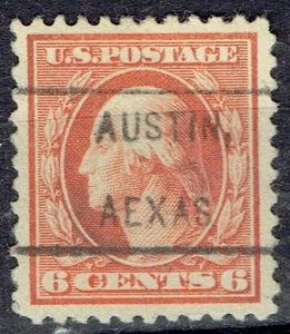 1917 6c Washington Precancel FEHLER aus AUSTIN TX 506-461 EIN JUWEL & ZIEMLICH RAR! - Bild 1 von 1