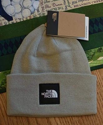 全新带标签 THE NORTH FACE "Big Box" 男式铐针织无檐帽-OSFM Ret@ $30 粘土灰色 — 第 1/4 张图片