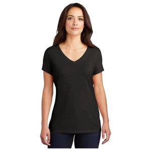 District® Women’s Perfect Tri® V-Neck Tee DM1350L - Black - Picture 1 of 2