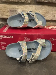 Nuovo Birkenstock Kids Mayari ologramma argento EU 26N C8 - Foto 1 di 7