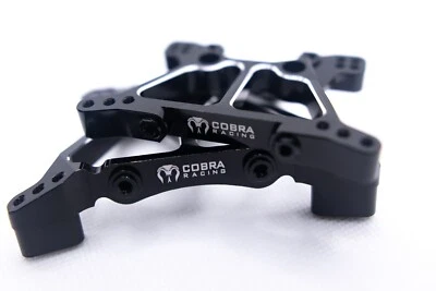 CR Black Aluminum Shock Towers for Traxxas 4x4 Slash, Stampede, Hoss - Image 1 of 4