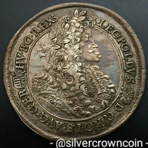 SCC Hungary Kingdom Taler 1691 KB. Silver Crown Thaler Dollar coin. Leopold HRE. - Picture 1 of 12
