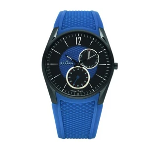 Skagen 435XXLTNRN Bronze Dial, Titanium Case Blue Silicon Band Men's Watch - Picture 1 of 2