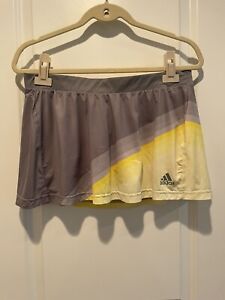 Adidas Women's Skort Adizero Skirt Tennis Golf Gray Yellow Size Large