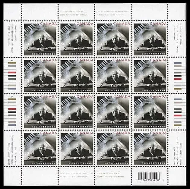 Canada - Scott 2118 - Full Pane of 16 Stamps - Oscar Peterson - MNH - Image 1 of 1