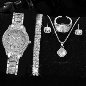 Casual Ladies Quartz Wrist Watch Bracelet Set 5PCS Women Wristwatch Gift ✨p - Picture 1 of 22
