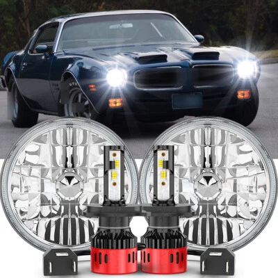 Pair 7"inch LED Headlights Hi/Lo Beam 6000k White For Pontiac Firebird 1970-1976 - Image 1 of 4